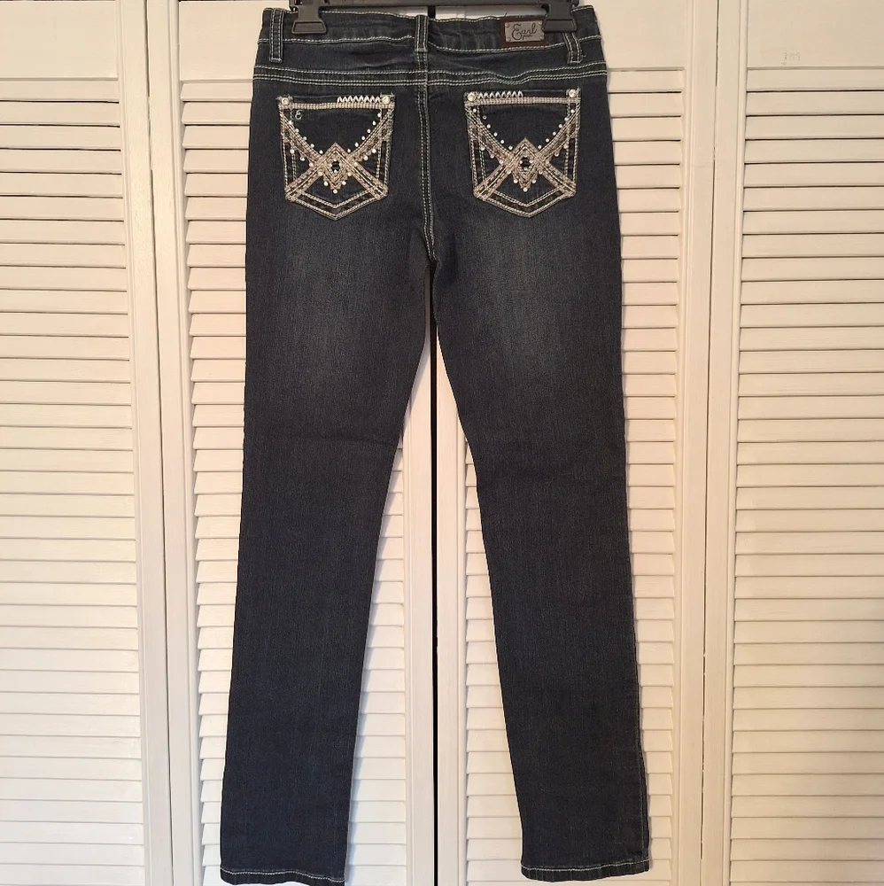 Earl sequin skinny jeans sz 5 *D - Picture 4 of 5